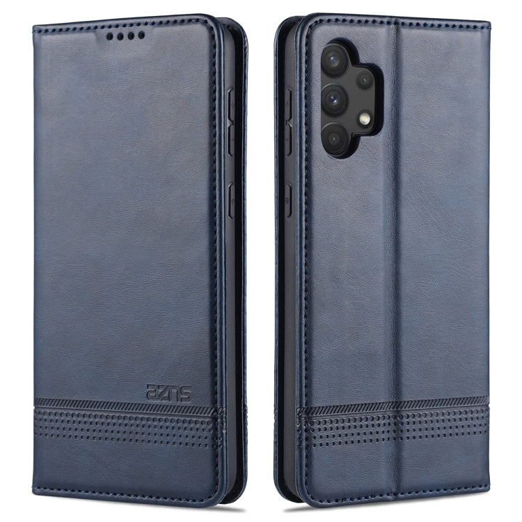 AZNS Magnetic Calf Texture Horizontal Flip Leather Case with Card Slots & Holder & Wallet – Magnetic, Card Slot, Flip, For Xiaomi Poco F3, For Samsung Galaxy A32 4G For Samsung Galaxy A32 4G Dark Blue
