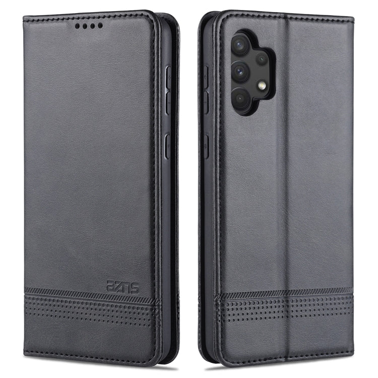 AZNS Magnetic Calf Texture Horizontal Flip Leather Case with Card Slots & Holder & Wallet – Magnetic, Card Slot, Flip, For Xiaomi Poco F3, For Samsung Galaxy A32 4G For Samsung Galaxy A32 4G Black
