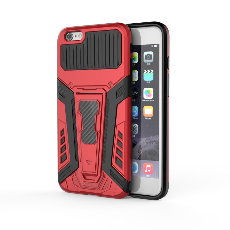 War Chariot Series Armor All-inclusive Shockproof PC + TPU Protective Case with Invisible Holder – Shockproof, Ring Holder, TPU, For iPhone 6, For iPhone 6 Plus, For iPhone 8 Plus / 7 Plus, For iPhone 11 For iPhone 6 Plus Red
