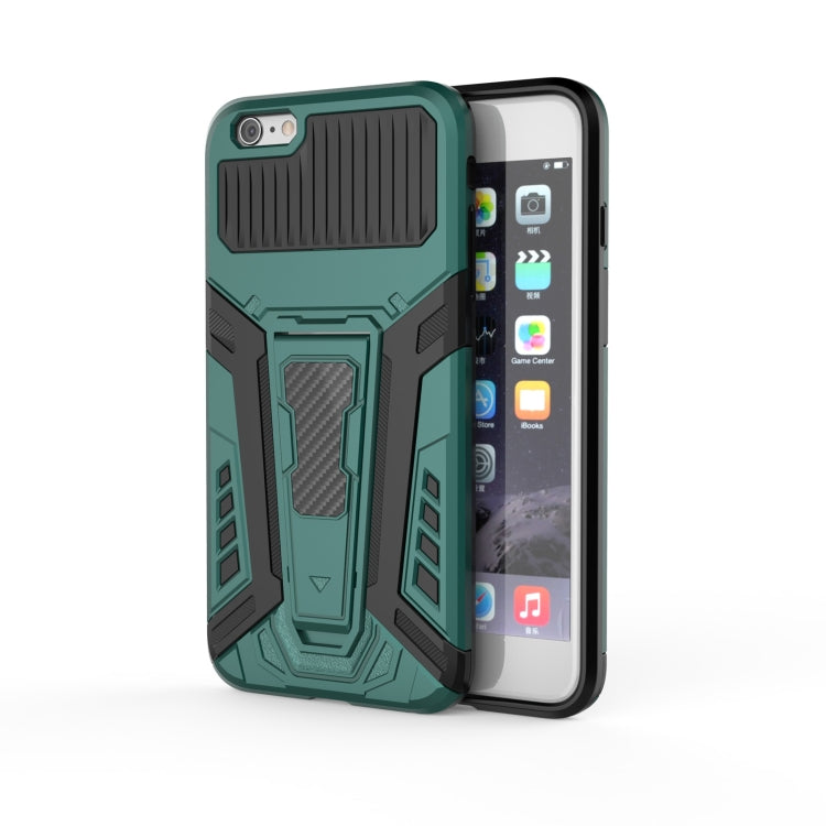 War Chariot Series Armor All-inclusive Shockproof PC + TPU Protective Case with Invisible Holder – Shockproof, Ring Holder, TPU, For iPhone 6, For iPhone 6 Plus, For iPhone 8 Plus / 7 Plus, For iPhone 11 For iPhone 6 Plus Green