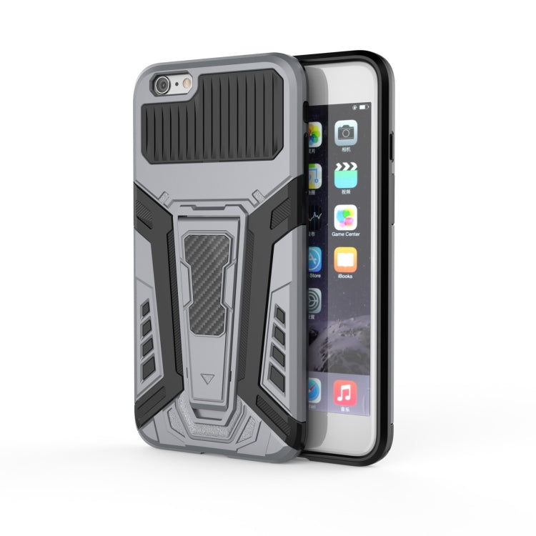War Chariot Series Armor All-inclusive Shockproof PC + TPU Protective Case with Invisible Holder – Shockproof, Ring Holder, TPU, For iPhone 6, For iPhone 6 Plus, For iPhone 8 Plus / 7 Plus, For iPhone 11 For iPhone 6 Plus Grey
