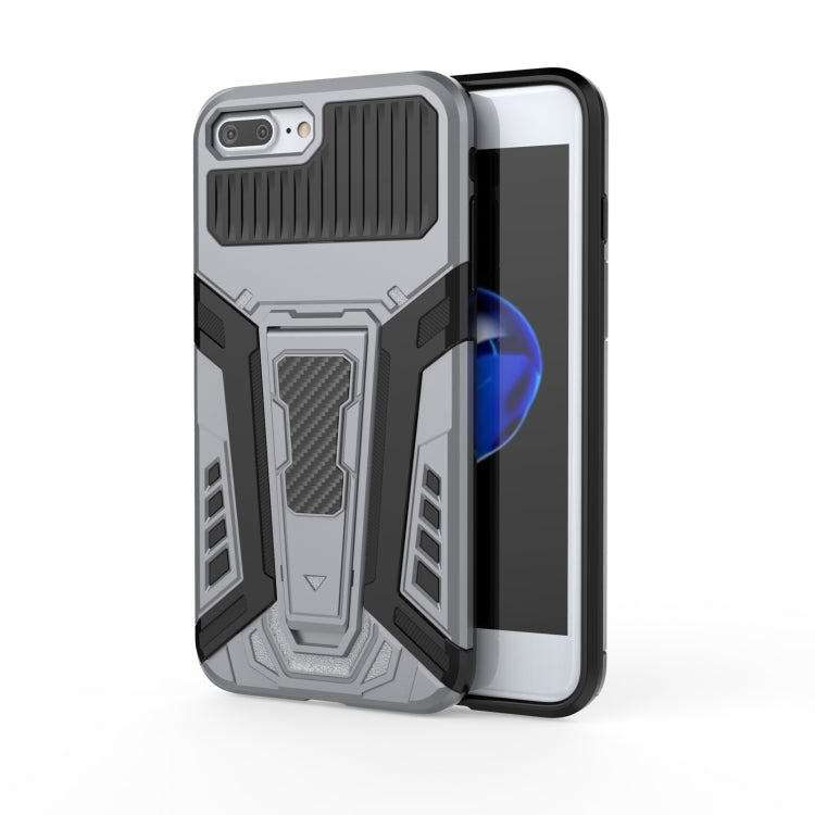 War Chariot Series Armor All-inclusive Shockproof PC + TPU Protective Case with Invisible Holder – Shockproof, Ring Holder, TPU, For iPhone 6, For iPhone 6 Plus, For iPhone 8 Plus / 7 Plus, For iPhone 11 For iPhone 8 Plus 7 Plus Grey