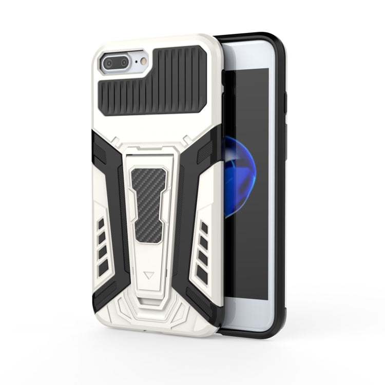 War Chariot Series Armor All-inclusive Shockproof PC + TPU Protective Case with Invisible Holder – Shockproof, Ring Holder, TPU, For iPhone 6, For iPhone 6 Plus, For iPhone 8 Plus / 7 Plus, For iPhone 11 For iPhone 8 Plus 7 Plus White