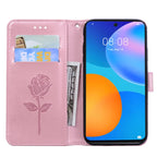 Rose Embossed Horizontal Flip PU Leather Case with Holder & Card Slots & Wallet – Card Slot, Flip, Leather, For Huawei Honor 10X Lite, For Huawei P smart 2021
