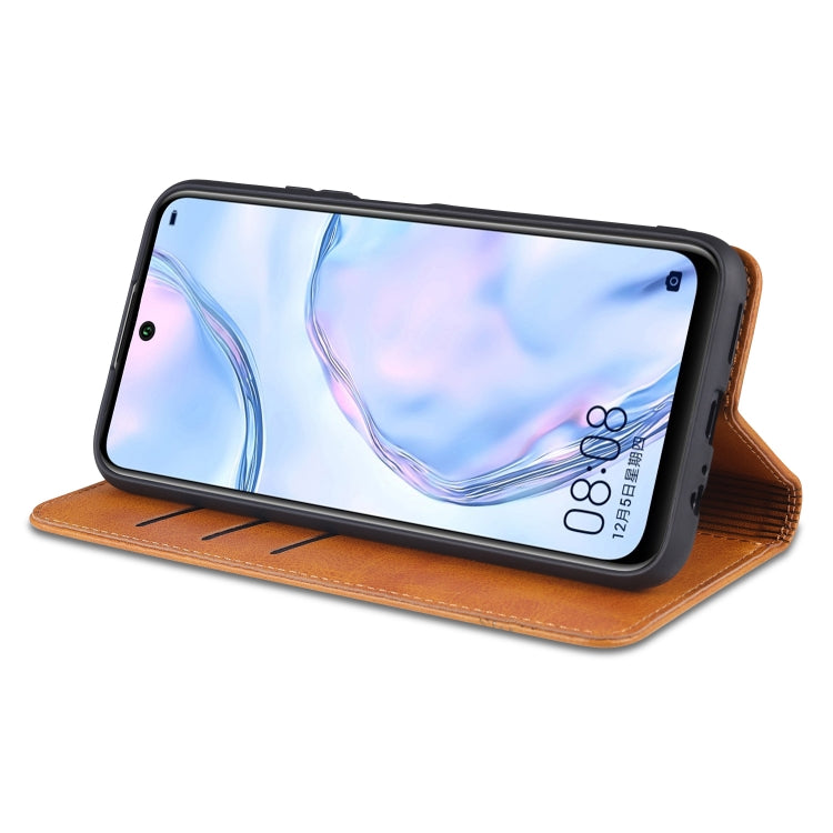 AZNS Magnetic Calf Texture Horizontal Flip Leather Case with Card Slots & Holder & Wallet – Magnetic, Card Slot, Flip, For Huawei P smart 2021, For Huawei  Y7a, For Huawei  Enjoy 20 SE 4G