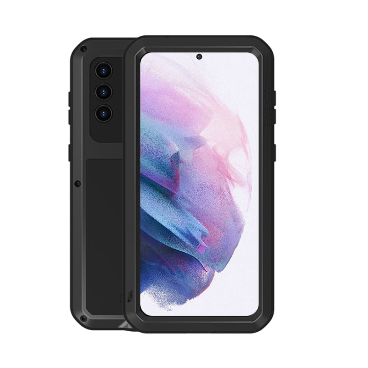 LOVE MEI Metal Shockproof Waterproof Dustproof Protective Case with Glass, For Samsung Galaxy S21+ 5G, For Samsung Galaxy A72 5G / 4G For Samsung Galaxy S21+ 5G Black