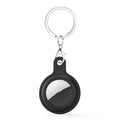 Gel Leather Case Cover with Switchable Keychain Ring for AirTag 2nd Gen / AirTag 1st Gen Black