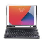 YA098B Detachable Lambskin Texture Round Keycap Bluetooth Keyboard Leather Case with Pen Slot & Stand – Leather, Bluetooth, For iPad Air 5 / 4 10.9 inch 2020 / Pro 11 inch 2020 / 2018, For iPad 10.2 (2020) & (2019) / Air 3 10.5 inch / Pro 10.5 inch...