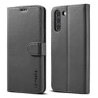 LC.IMEEKE Calf Texture Horizontal Flip Leather Case, with Holder & Card Slots & Wallet, For Samsung Galaxy S21 FE For Samsung Galaxy S21 FE Black