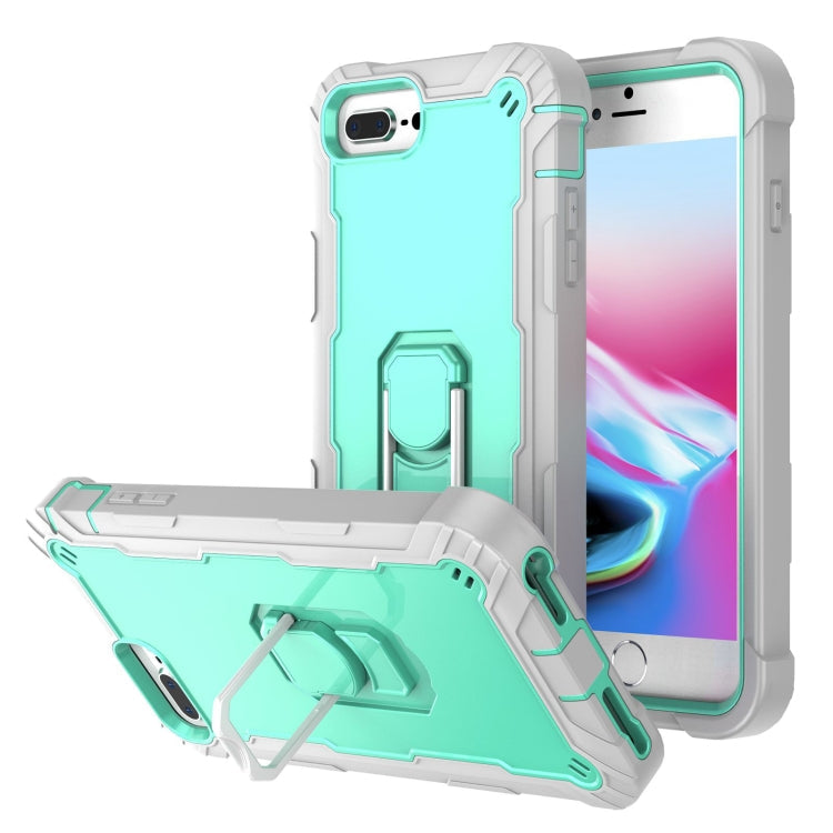 PC Protective Case – Shockproof (iPhone 8 Plus) For iPhone 8 Plus 7 Plus Grey White + Mint Green