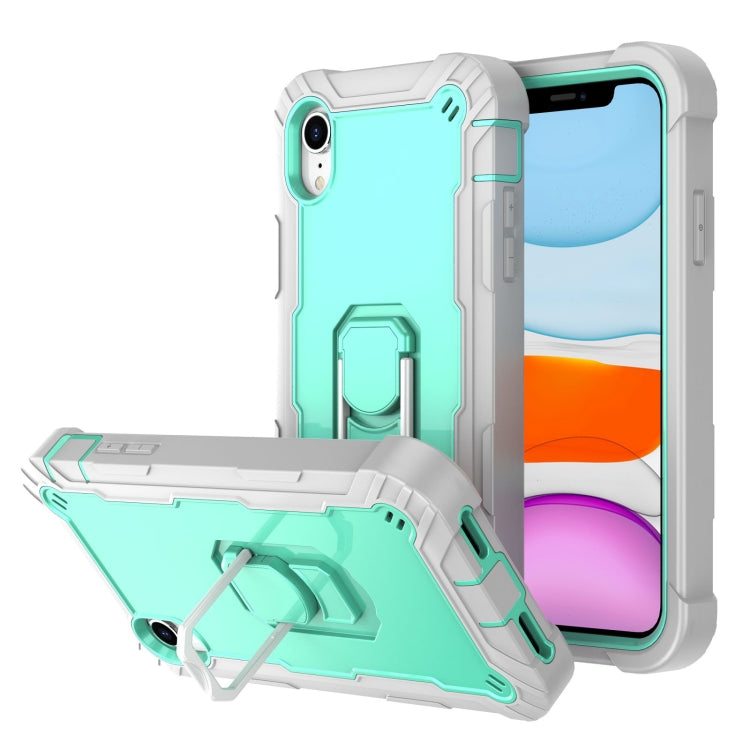 PC Protective Case – Shockproof (iPhone SE 2022) For iPhone XR Grey White + Mint Green