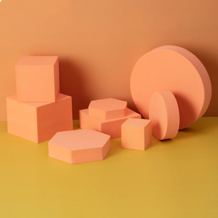 8 in 1 Different Sizes Geometric Cube Solid Color Photography Photo Background Table Shooting Foam Props – Waterproof Orange