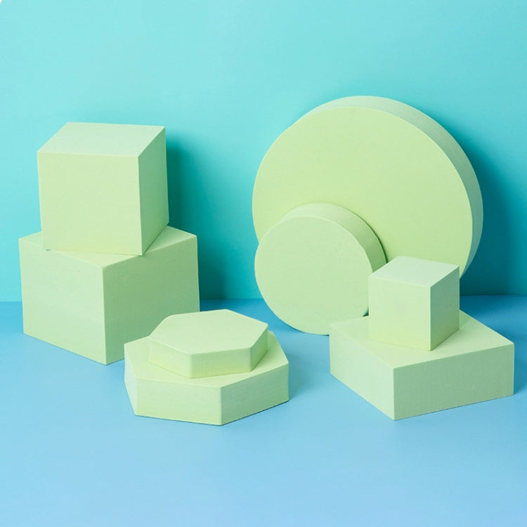 8 in 1 Different Sizes Geometric Cube Solid Color Photography Photo Background Table Shooting Foam Props – Waterproof Green