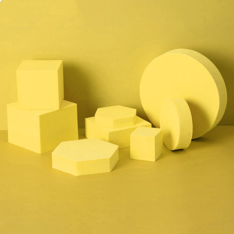 8 in 1 Different Sizes Geometric Cube Solid Color Photography Photo Background Table Shooting Foam Props – Waterproof Yellow
