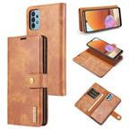 DG.MING Crazy Horse Texture Flip Detachable Magnetic Leather Case with Holder & Card Slots & Wallet, For Samsung Galaxy A32 4G For Samsung Galaxy A32 4G Brown