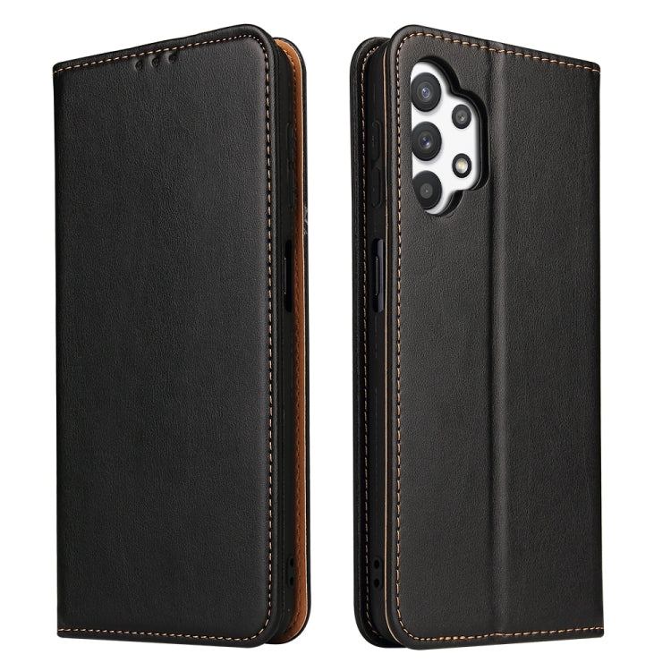 Fierre Shann PU Genuine Leather Texture Horizontal Flip Leather Case with Holder & Card Slots & Wallet, For Samsung Galaxy A32 5G, For Samsung Galaxy A72 5G, For Samsung Galaxy A52 5G For Samsung Galaxy A32 5G Black
