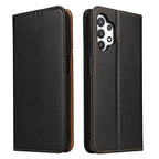 Fierre Shann PU Genuine Leather Texture Horizontal Flip Leather Case with Holder & Card Slots & Wallet, For Samsung Galaxy A32 5G, For Samsung Galaxy A72 5G, For Samsung Galaxy A52 5G For Samsung Galaxy A32 5G Black