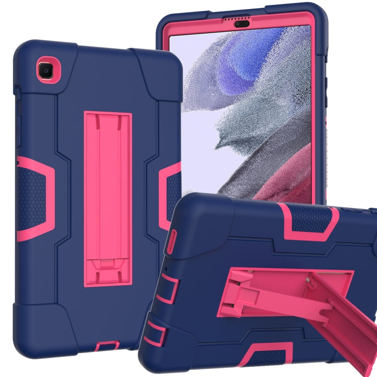 Contrast Color Robot Shockproof Silicone + PC Protective Case with Holder – Shockproof, For Samsung Galaxy Tab A7 Lite T225, For Samsung Galaxy Tab A7 10.4 (2020) For Samsung Galaxy Tab A7 Lite T225 Navy Blue + Rose Red