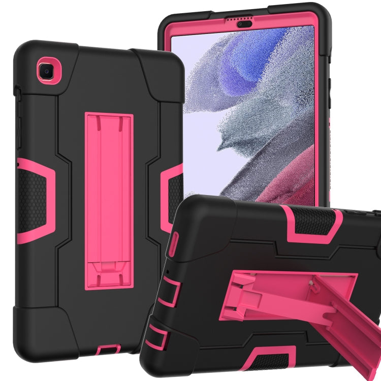 Contrast Color Robot Shockproof Silicone + PC Protective Case with Holder – Shockproof, For Samsung Galaxy Tab A7 Lite T225, For Samsung Galaxy Tab A7 10.4 (2020) For Samsung Galaxy Tab A7 Lite T225 Black + Rose Red