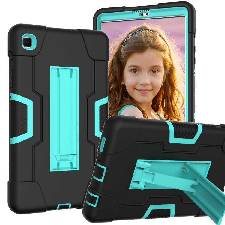 Contrast Color Robot Shockproof Silicone + PC Protective Case with Holder – Shockproof, For Samsung Galaxy Tab A7 Lite T225, For Samsung Galaxy Tab A7 10.4 (2020) For Samsung Galaxy Tab A7 10.4 (2020) Black + Mint Green