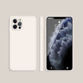 Solid Color Imitation Liquid Silicone Straight Edge Dropproof Full Coverage Protective Case, For iPhone 12 Pro, For iPhone 12 Pro Max For iPhone 12 Pro White