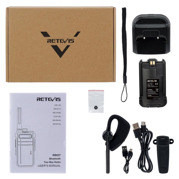RETEVIS RB637 EU Frequency PMR446 16CHS License-free Two Way Radio Handheld Bluetooth Walkie Talkie, RB637 – Bluetooth