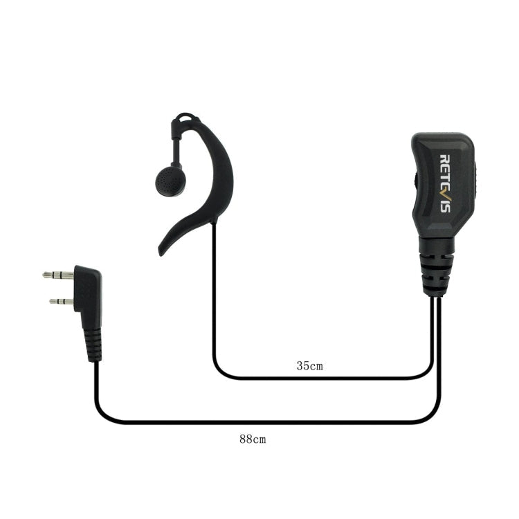 RETEVIS R-111 G Type PTT Adjustable Volume Earphone Microphone for H-777/RT-5R/RT1/RT2/RT5, R-111 K Head – Durable Build, Easy to Use