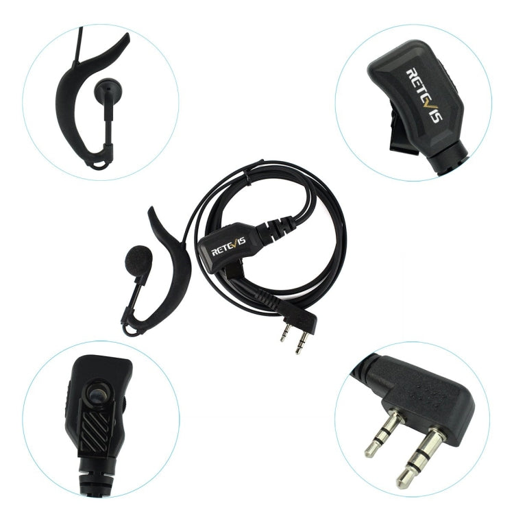 RETEVIS R-111 G Type PTT Adjustable Volume Earphone Microphone for H-777/RT-5R/RT1/RT2/RT5, R-111 K Head – Durable Build, Easy to Use