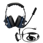 RETEVIS EH050K 2 Pin Adjustable Volume Noise Reduction Aviation Headphone Microphone with Finger PTT, EH050K EH050K