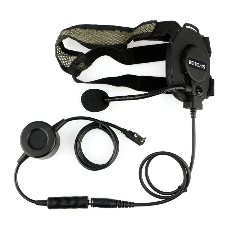 RETEVIS EH060K 2 Pin PPT Waterproof Tactical Military Headphone Microphone, EH060K EH060K