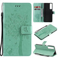 Tree & Cat Pattern Pressed Printing Horizontal Flip PU Leather Case with Holder & Card Slots & Wallet & Lanyard – Lanyard, Card Slot, Flip, For LG Stylo 7 5G / 4G, For OPPO F19 / A74 4G