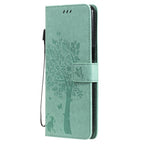 Tree & Cat Pattern Pressed Printing Horizontal Flip PU Leather Case with Holder & Card Slots & Wallet & Lanyard – Lanyard, Card Slot, Flip, For LG Stylo 7 5G / 4G, For OPPO F19 / A74 4G
