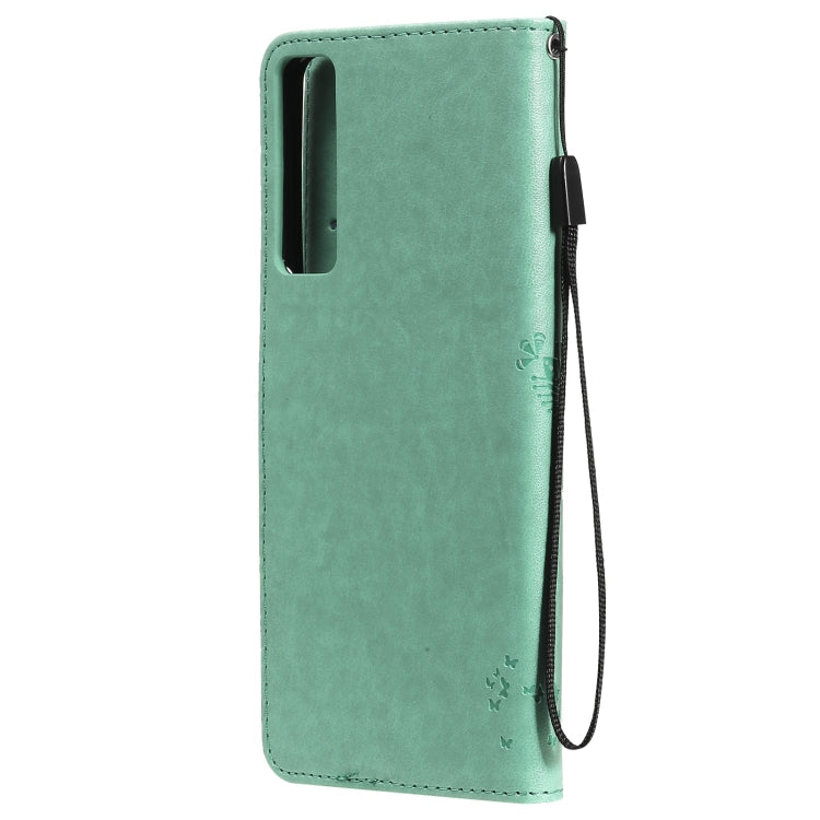 Tree & Cat Pattern Pressed Printing Horizontal Flip PU Leather Case with Holder & Card Slots & Wallet & Lanyard – Lanyard, Card Slot, Flip, For LG Stylo 7 5G / 4G, For OPPO F19 / A74 4G