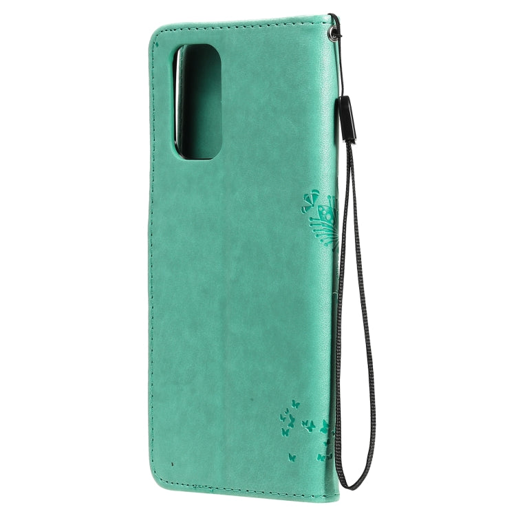 Tree & Cat Pattern Pressed Printing Horizontal Flip PU Leather Case with Holder & Card Slots & Wallet & Lanyard – Lanyard, Card Slot, Flip, For OPPO A93 5G / A74 5G, For OPPO A94 4G / F19 Pro / Reno 5F