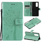 Tree & Cat Pattern Pressed Printing Horizontal Flip PU Leather Case with Holder & Card Slots & Wallet & Lanyard – Lanyard, Card Slot, Flip, For OPPO Reno5 Pro+ 5G / Find X3 Neo, For OPPO Find X3 / X3 Pro