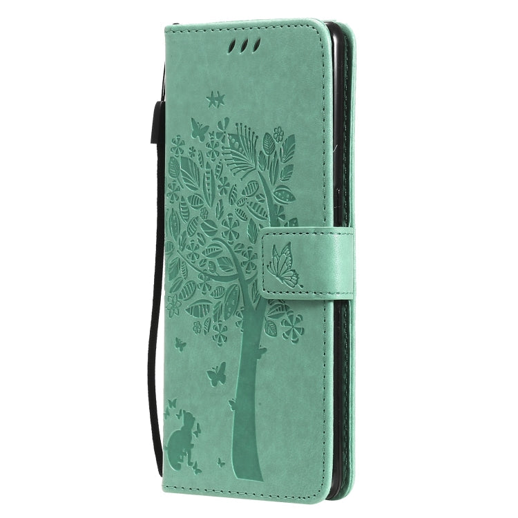 Tree & Cat Pattern Pressed Printing Horizontal Flip PU Leather Case with Holder & Card Slots & Wallet & Lanyard – Lanyard, Card Slot, Flip, For OPPO Reno5 Pro+ 5G / Find X3 Neo, For OPPO Find X3 / X3 Pro
