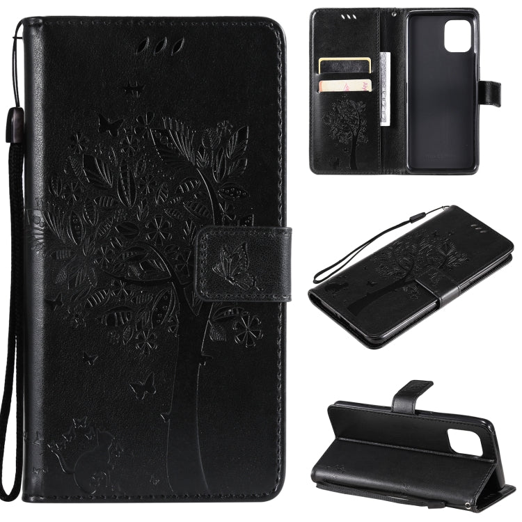 Tree & Cat Pattern Pressed Printing Horizontal Flip PU Leather Case with Holder & Card Slots & Wallet & Lanyard – Lanyard, Card Slot, Flip, For OPPO Reno5 Pro+ 5G / Find X3 Neo, For OPPO Find X3 / X3 Pro For OPPO Find X3 X3 Pro Black