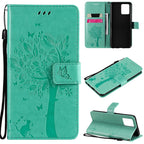 Tree & Cat Pattern Pressed Printing Horizontal Flip PU Leather Case with Holder & Card Slots & Wallet & Lanyard – Lanyard, Card Slot, Flip, For OPPO Realme 8 4G / Realme 8 Pro 4G, For OPPO Realme V13 5G / Realme 8 5G For OPPO Realme 8 4G Realme 8 Pro 4G Green