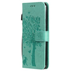 Tree & Cat Pattern Pressed Printing Horizontal Flip PU Leather Case with Holder & Card Slots & Wallet & Lanyard – Lanyard, Card Slot, Flip, For OPPO Realme 8 4G / Realme 8 Pro 4G, For OPPO Realme V13 5G / Realme 8 5G