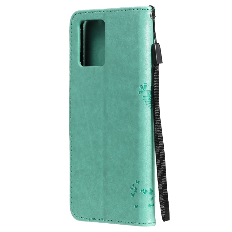 Tree & Cat Pattern Pressed Printing Horizontal Flip PU Leather Case with Holder & Card Slots & Wallet & Lanyard – Lanyard, Card Slot, Flip, For OPPO Realme 8 4G / Realme 8 Pro 4G, For OPPO Realme V13 5G / Realme 8 5G