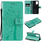 Tree & Cat Pattern Pressed Printing Horizontal Flip PU Leather Case with Holder & Card Slots & Wallet & Lanyard – Lanyard, Card Slot, Flip, For Xiaomi Redmi Note 10 4G, For Xiaomi Redmi Note 10 Pro