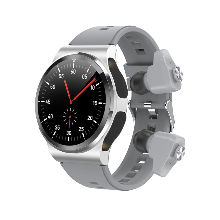 G69 1.3 inch IPS Touch Screen IP67 Waterproof Bluetooth Earphone Smart Watch, Support Sleep Monitoring / Heart Rate Monitoring / Bluetooth Call Silver