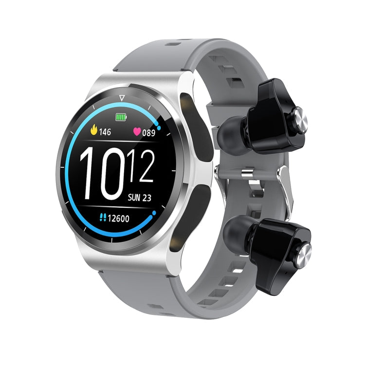 G69 1.3 inch IPS Touch Screen IP67 Waterproof Bluetooth Earphone Smart Watch, Support Sleep Monitoring / Heart Rate Monitoring / Bluetooth Call Silver Black