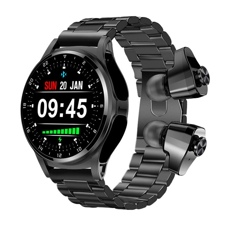 G69 1.3 inch IPS Touch Screen IP67 Waterproof Bluetooth Earphone Smart Watch, Support Sleep Monitoring / Heart Rate Monitoring / Bluetooth Call Black Blue