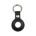Shockproof Anti-scratch Leather Protective Case Cover Key Chain with Hang Loop For AirTag 2nd Gen / AirTag 1st Gen Black