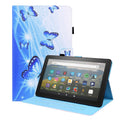Animal Pattern Horizontal Flip Leather Case with Holder & Card Slots & Photo Frame & Sleep / Wake-up Function, For Amazon Fire HD 10 2021, For Amazon Kindle Paperwhite 4 / 3 / 2 / 1, For Amazon Kindle Fire 7, For iPad 9.7 2018 / 2017 For Amazon Fire HD 10 2021 Blue Butterfly