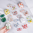 Bronzing Fruit Pattern PC Earphone Hard Protective Case, For AirPods 1...