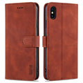 AZNS Skin Feel Calf Texture Horizontal Flip Leather Case with Card Slots & Holder & Wallet, For iPhone XS Max, For iPhone XR For iPhone XS Max Brown