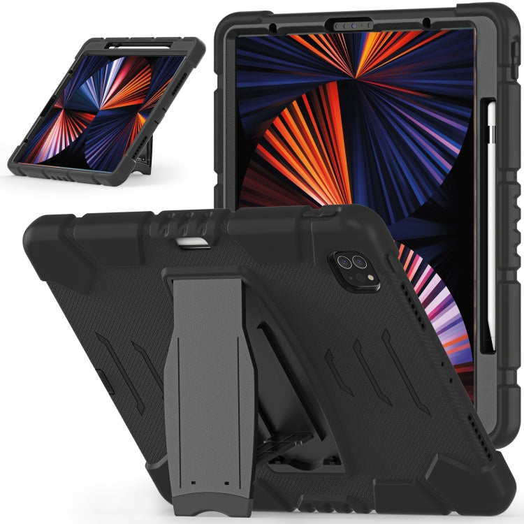 Case – Shockproof, Silicone (iPad Pro 12) For iPad Pro 12.9 2022 2021 Black+Black