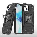 Magnetic Armor Shockproof TPU + PC Case with Metal Ring Holder, For iPhone 13 Pro For iPhone 13 Pro Black